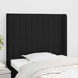 vidaXL Tête de lit avec oreilles Noir 83x16x118/128 cm Tissu