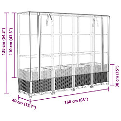 vidaXL Jardinière surélevée avec housse aspect rotin 160x40x138 cm pas cher