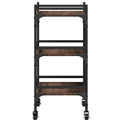 Maison Chic Desserte de cuisine | Chariot de cuisine | Meuble de rangement roulant chêne marron 50x35x75,5 cm bois d'ingénierie -GKD70863 pas cher