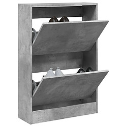 vidaXL Armoire à chaussures gris béton 60x21x87,5 cm bois d'ingénierie