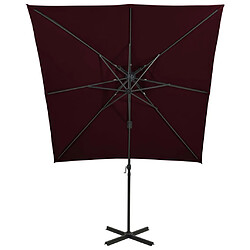 Acheter vidaXL Parasol de jardin en porte-à-faux à double toit rouge bordeaux