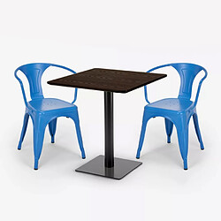 Avis Ahd Amazing Home Design ensemble 2 chaises style et table horeca 70x70cm bar restaurants starter - Bleu