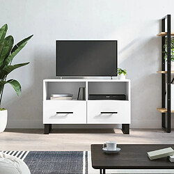 Maison Chic Meuble TV scandinave - Banc TV pour salon Blanc 80x36x50 cm Bois d'ingénierie -MN37965