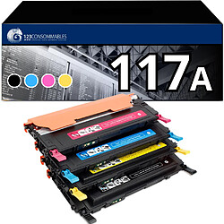 123CONSOMMABLES - 117A - Pack 4 toners compatibles HP 117A - noir et couleurs