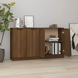 vidaXL Buffets 2 pcs chêne marron 60x30x70 cm Bois d'ingénierie