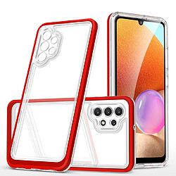 Ozzzo coque transparente 3 en 1 pour samsung galaxy a72 4g frame gel cover rouge