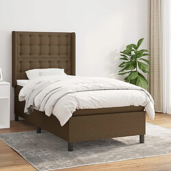 vidaXL Sommier à lattes de lit avec matelas Marron foncé 100x200 cm 