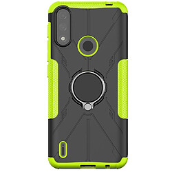 Coque en TPU 2-en-1, anti-empreintes digitales avec béquille pour votre Motorola Moto E7 Power - vert