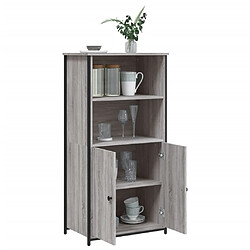 Avis vidaXL Buffet haut sonoma gris 62x36x121,5 cm bois d'ingénierie