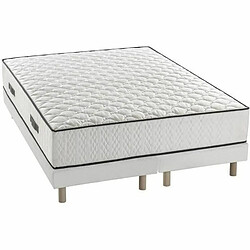 DEKO DREAM Ensemble sommier + matelas 90 x 200 cm - Ressorts ensachés - 24 cm - 7 zones de confort - Équilibré