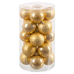 BigBuy Home Boules de Noël Or Doré Plastique Ø 6 cm 14,5 x 14,5 x 26 cm (20 Unités)