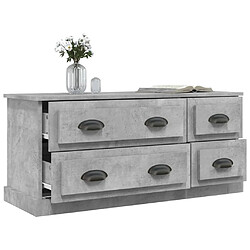 Maison Chic Meuble TV scandinave - Banc TV pour salon gris béton 100x35,5x45 cm bois d'ingénierie -MN96859 pas cher