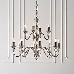 Interiors 1900 Suspension 12 ampoules Polina, nickel et cristal