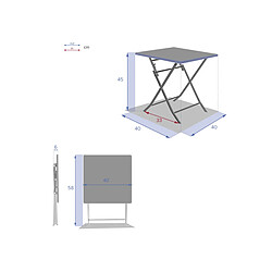 Avis Table d'appoint carrée pliante Greensboro Argile - 40 x 40 cm - Hespéride