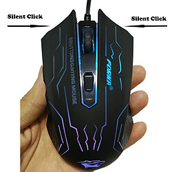 Wewoo Souris de jeu filaire FORKA Silent Click USB avec 6 boutons 3200DPI (Noir) pas cher