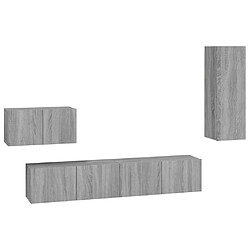 vidaXL Ensemble de meubles TV 4 pcs Sonoma gris Bois d'ingénierie