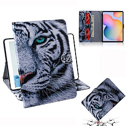 Etui en PU impression de motifs visage de tigre pour votre Samsung Galaxy Tab S6 Lite SM-P610/P615