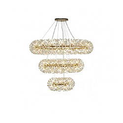 Luminaire Center Suspension 74 ampoules Cristal k9 Or français