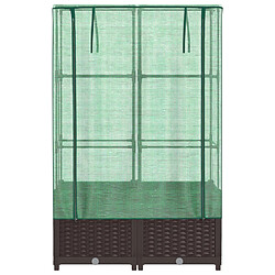 Avis vidaXL Jardinière surélevée avec housse aspect rotin 80x40x138 cm