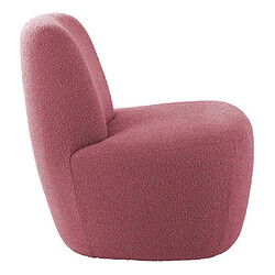 Avis LEITMOTIV Chaise lounge en tissu bouclette Ada rose pâle.