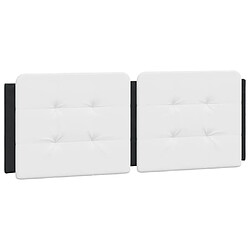 Vidaxl Cadre de lit et tête de lit noir et blanc 140x190 cm similicuir pas cher