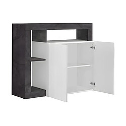 Acheter Vente-Unique Buffet SEFRO - 2 portes et 3 niches - Blanc laqué et béton