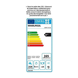 Lave-vaisselle pose libre WHIRLPOOL 14 Couverts Moteur induction 60cm A++, WHIOWFC3C26