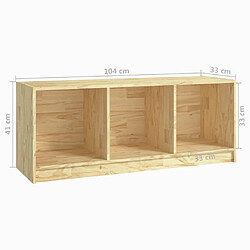 vidaXL Meuble TV 104x33x41 cm bois de pin massif pas cher