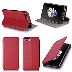 Etui luxe OnePlus 5 rouge 2017 / 2018 Ultra Slim Style Cuir avec stand - Housse Folio Flip Cover coque de protection One Plus 5 4G Dual SIM - Accessoires pochette XEPTIO : Exceptional case !