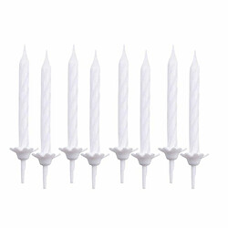 Paris Prix Lot de 24 Bougies d'Anniversaire Support 5cm Blanc