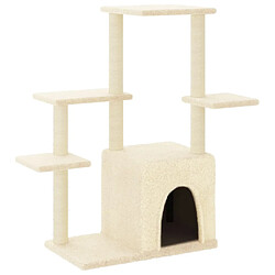 Arbre à chat avec griffoirs,niche pour chat en sisal crème 97,5 cm -MN31178