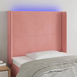 Maison Chic Tête de lit scandinave à LED,meuble de chambre Rose 83x16x118/128 cm Velours -MN41085