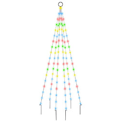 vidaXL Sapin de Noël sur mât de drapeau 108 LED Colorées 180 cm