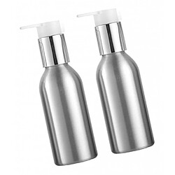 Acheter 2x Bouteilles De Pompe De Shampooing De Maquillage Vides Contenants En Aluminium De Lotion Crème 120 Ml