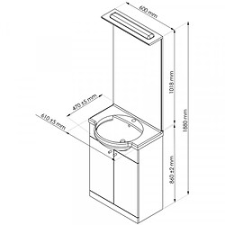 Acheter Dansmamaison Meuble de salle de bain 3en1 2 portes 60 cm Blanc - KUOGA