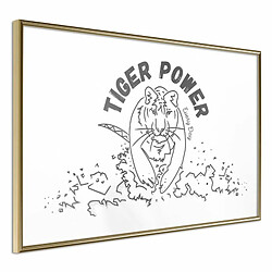 Paris Prix Affiche Murale Encadrée Inner Tiger 30 x 20 cm Or