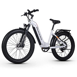 Vélo électrique Shengmilo MX06 Blanc 500W moteur 17.5AH batterie électrique 26 pouces 42KM-H E-Bike FAT BIKE