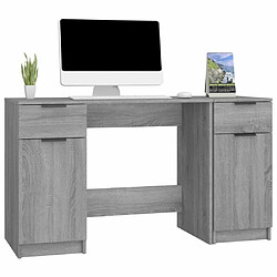 Acheter Maison Chic Bureau avec armoire latérale de rangement,Table de travail,Table d'étude Sonoma gris Bois d'ingénierie -GKD89957