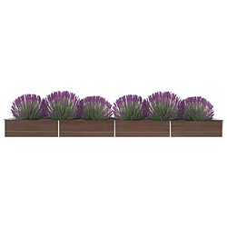 Maison Chic Jardinière,Lit surélevé de jardin - Bac à fleurs - pot de fleur Acier galvanisé 600x80x45 cm Marron -GKD44259