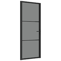 vidaXL Porte intérieure 83x201,5 cm Noir Verre ESG et aluminium