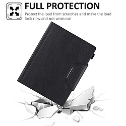 Etui en PU avec support et porte-cartes noir pour votre Apple iPad Pro 12.9 pouces (2021)/(2020)/(2018)