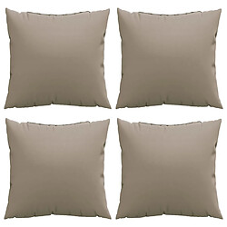 Avis vidaXL Coussins de canapé lot de 4 taupe 50x50 cm tissu