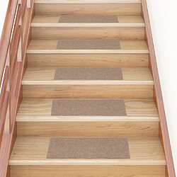 vidaXL Tapis d'escalier autocollants Rectangulaire 15 pcs 60x25 cm