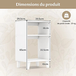 Avis Helloshop26 Table d'appoint à 3 niveaux table de chevet avec etagères de rangement pieds surélevés et structure stable table d'appoint 65 cm etroite blanc 20_0009371