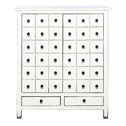 Pegane Buffet, meuble de rangement en bois d'orme coloris blanc - Longueur 102 x Profondeur 42 x hauteur 120 cm