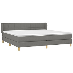 Avis Maison Chic Lit Adulte - Lit simple Lit à sommier tapissier avec matelas moelleux - Meuble de Chambre - Gris foncé 200x200cm Tissu -MN49638