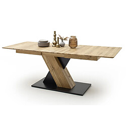 Pegane Table à manger extensible en chêne sauvage - L.140-185 x H.77 x P.90 cm