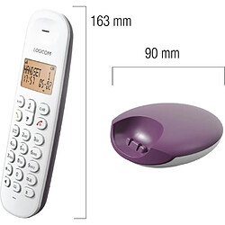 Téléphone fixe sans fil - LOGICOM - DECT ILOA 150 SOLO - Aubergine - Sans répondeur