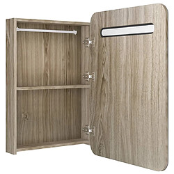 Acheter Helloshop26 Armoire de salle de bain à miroir led 60 x 11 x 80 cm beige 02_0006591