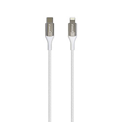 Greene Câble Lightning MFI vers USB-C avec Attache en Nylon Tressé 1,2m Blanc